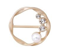 Waist Knotted Brooches Metal Hijab Scarf Ring Button Shirt T-shirt Fixed Buckle Accessories pour femmes filles accessoires décoratifs(Color 2)