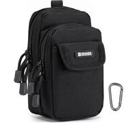 Waist Pack Hiking Sport Waist Sets Army Military Molle Tactical Belt Bag Travel Pouch Bag For Outdoor Waterproof Camping Running Cell Cycling,Black