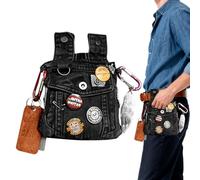 Waist Pack Thigh Pouch - Drop Leg Arm Sling & Shoulder Fanny, Outdoor Sports Cycling Gear with Removable Elastic Thigh Belt | Travel, Hiking, Money Storage, Black