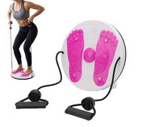Waist Twister Machine for Exercise with Resistance Bands - Core Twister Board for Home Fitness & Weight Loss - Ab Twister Rotating Waist Sculptor Disc for Legs, Hips & Buttocks Workout (Red)