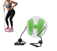 Waist Twister Machine for Exercise with Resistance Bands - Core Twister Board for Home Fitness & Weight Loss - Ab Twister Rotating Waist Sculptor Disc for Legs, Hips & Buttocks Workout (Green)