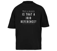 Wait A Minute JoJo’s Bizarre Adventure T-Shirt Amble Unisexe Hommes Femmes Manche Courtes Noir T-Shirt Baggy Unisex Men Women Tee Black M