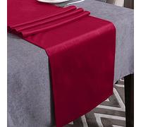 WAITER TREE Chemin de table en velours lavable pour table de salle à manger et table basse - 35 x 300 cm - Rouge