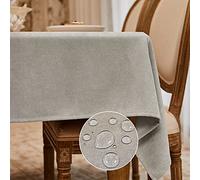 WAITER TREE Nappe Rectangulaire Beige Effet microvelouté Lavable et imperméable pour Salle à Manger fête Mariage ou Maison 120 x 120 cm