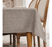 WAITER TREE Nappe Rectangulaire Gris Brun Effet Lin Lavable et imperméable pour Salle à Manger fête Mariage ou Maison 140 x 180 cm