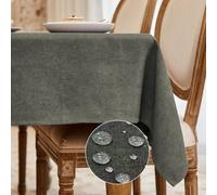 WAITER TREE Nappe Rectangulaire Olive Noire Effet microvelouté Lavable et imperméable pour Salle à Manger fête Mariage ou Maison 140 x 240 cm