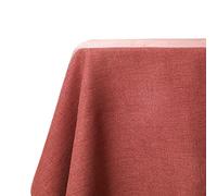 WAITER TREE Nappe Rectangulaire Rouge Brique Effet étroitement Lin Lavable et imperméable pour Salle à Manger fête Mariage ou Maison 140 x 240 cm