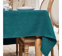 WAITER TREE Nappe Rectangulaire Vert Canard Effet Lin Lavable et imperméable pour Salle à Manger fête Mariage ou Maison 140 x 180 cm