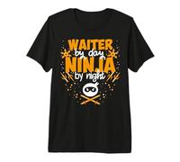 Waiter's Day Ninja in Night - Best Waiter T-Shirt Haut de Gamme