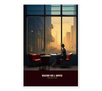Waiting for E. Hopper Poster de Frank Daske 40 x 60 cm Tableaux Décoration murale