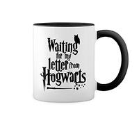 Waiting For My Letter From Hogwarts Blanc tasse de café avec jante noire et poignée Mug