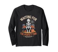 Waiting for The Perfect Time Squelette Halloween Manche Longue