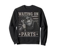 Waiting on Parts USA Funny Grumpy Monkey Life of Mechanic Sweatshirt
