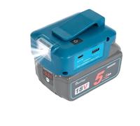 Waitley Adaptateur Batterie pour Makita 14,4V/18V, USB PD/QC, LED