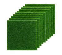 WAIZHIUA Lot de 10 tapis de gazon synthétique Astro - 15 x 15 cm - Pour modélisation, maison de poupées, ferme de jouets, décoration de pelouse de jardin
