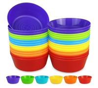 WAIZHIUA Lot de 30 bols en plastique réutilisables incassables pour enfants, décoration de fête, collation, fruits, lave-vaisselle et micro-ondes (6 couleurs)