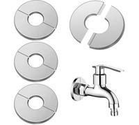 WAIZHIUA Lot de 4 couvercles de rosaces en acier inoxydable - 24 mm - Pour tuyaux, robinets, tuyaux, tuyaux de radiateur - Argenté