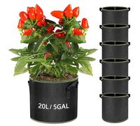 WAIZHIUA Lot de 6 sacs de culture en tissu non tissé respirant avec poignées pour légumes, fleurs, herbes, pommes de terre, tomates, carottes, fraises