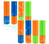 WAIZHIUA Lot de 8 pistolets à eau pour enfants, pistolet à eau en mousse de 15 cm pour piscine, fête, plage (4 couleurs)