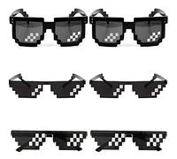 WAIZHIUA Thug Life Lot de 6 paires de lunettes de soleil en plastique noir pour adultes et enfants