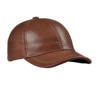 WAJJWI Casquette de Baseball Ajustable en Cuir véritable for Homme et Femme, Chapeau d'hiver Langue Canard, Bonnet Hip Pop pour Grosses Têtes(Yellow Brown)