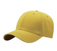 WAJJWI Casquette de Baseball Grande Taille en Coton Dur for Adulte, Casquette Soleil Couleur Unie for Femme et Homme, à Rabat, 55-60cm, 60-65cm pour Grosses Têtes(Yellow,55-60cm)