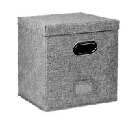 WAJJWI Foldable Vinyl Record Storage Box Portables Multi-Functional Organizer with Lid for 12 in Albums Records Crate LP Album pour CD et Collection Musicale(Grey)