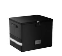 WAJJWI Foldable Vinyl Record Storage Box with Lid and Handles Lockable Album File Records Collection for Precious pour CD et Collection Musicale