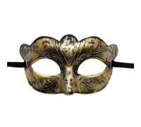 WAJJWI Masque de mascarade Vintage Prince, demi-masque en cuivre Antique, masques couronne rétro, décoration de fête for femmes, 4 pièces Pour Bal(Gold style 1)
