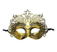 WAJJWI Masque de mascarade Vintage Prince, demi-masque en cuivre Antique, masques couronne rétro, décoration de fête for femmes, 4 pièces Pour Bal(Gold style 3)