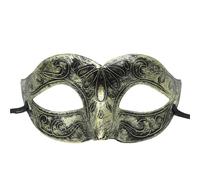 WAJJWI Masque de mascarade Vintage Prince, demi-masque en cuivre Antique, masques couronne rétro, décoration de fête for femmes, 4 pièces Pour Bal(Gold style 14)
