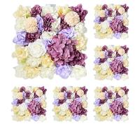 WAJJWI Panneaux muraux de Fleurs artificielles, 6 pièces/lot, Rose Blanche, Toile de Fond Murale for décoration Murale de Fleurs, décoration de fête de Mariage pour Bouquets de Mariage(Purple)