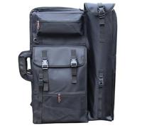 WAJJWI Sacoche pour Portfolio d'art Grand Sac d'artiste étanche à la Pluie, Sac à Dos de Portefeuille d'art A2, Planche à Dessin A2, Fournitures d'art, Sac de Voyage Portable for Artiste(Black)