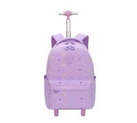 WAJJWI Sacs à roulettes for écolières, sacs à dos d'école for enfants avec roues réglables de grande capacité, sac à dos à roulettes for collège pour L'école(Purple)