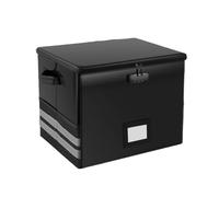 WAJJWI Vinyl Record Storage Box Fireproof Waterproof Organizer with Lock LP Album Crate Hold up to 150+ Singles for Home pour CD et Collection Musicale