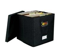 WAJJWI Vinyl Record Storage Box for up to 50pcs 12-inch Albums Records Crate LP Album Fabric Boxes with Lids pour CD et Collection Musicale