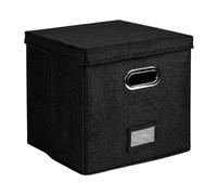 WAJJWI Vinyl Record Storage Box Portables Multi-Functional Organizer with Lid for 12 in Albums Records Crate LP Album Foldable pour CD et Collection Musicale(Black)