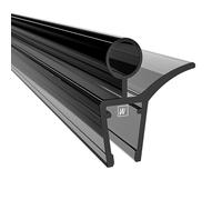 WAKA Joint de porte de douche et lèvre de douche de qualité supérieure, noir transparent, 6 à 8 mm, en verre, 200 cm, compatible avec une barre de seuil de douche