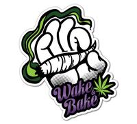 Wake and Bake Sticker Decal 420 Dope Car Funny