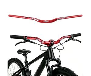 WAKE Guidon de Vélo 31,8mm*780mm Extra Long et Large Guidon Cintre VTT Alliage d'aluminium 30mm Riser Guidon de Vélo pour de Route (Rouge)