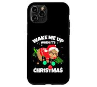 Wake Me Up When It's Christmas Funny Xmas Sloth Graphic Coque pour iPhone 11 Pro