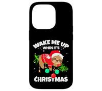Wake Me Up When It's Christmas Funny Xmas Sloth Graphic Coque pour iPhone 14 Pro