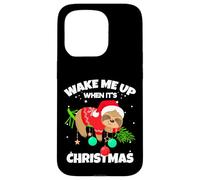 Wake Me Up When It's Christmas Funny Xmas Sloth Graphic Coque pour iPhone 15 Pro