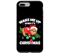 Wake Me Up When It's Christmas Funny Xmas Sloth Graphic Coque pour iPhone 7 Plus/8 Plus