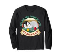 Wake Me When It's Christmas Adorable Pingouin endormi Amusant Manche Longue