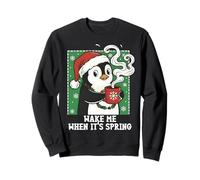 Wake Me When Its Spring Pingouin de Noël Anti-Froid Sweatshirt