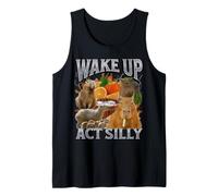 Wake Up Act Silly Funny Capybara Meme Bootleg Y2K Graphic Débardeur
