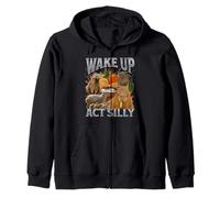 Wake Up Act Silly Funny Capybara Meme Bootleg Y2K Graphic Sweat à Capuche