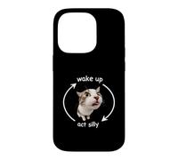 Wake Up Act Silly Funny Cat Kitten Meme Lover Coque pour iPhone 14 Pro