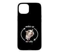 Wake Up Act Silly Funny Cat Kitten Meme Lover Coque pour iPhone 15 Plus